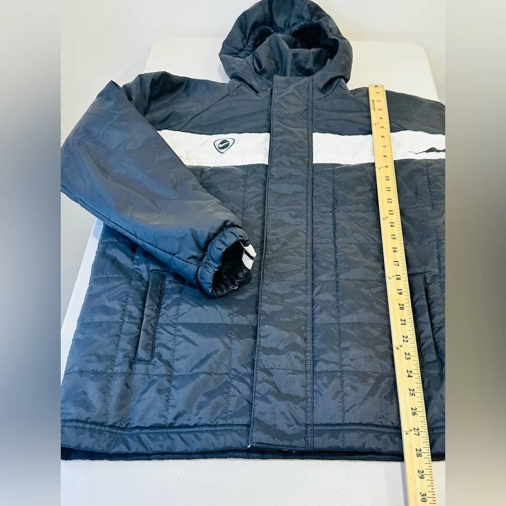 Nike Jacket Mens XL Black Parka Hooded Long Coat Full Zip Soccer Coach Throwback